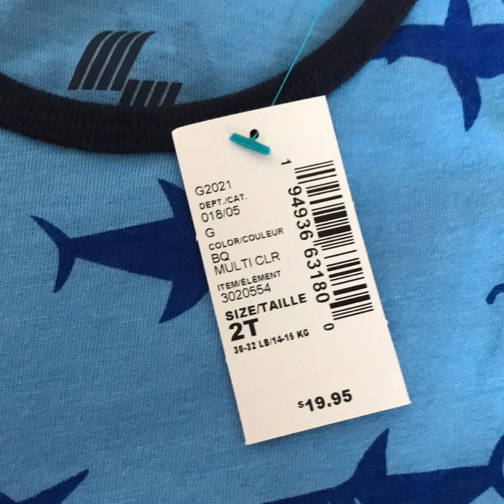 NWT Children’s Place baby tank tops, set of 2, size 2T, blue fish